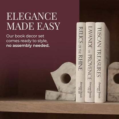 Decorative Books for Home Decor (Large) - Set of 3 - Real Blank Pages