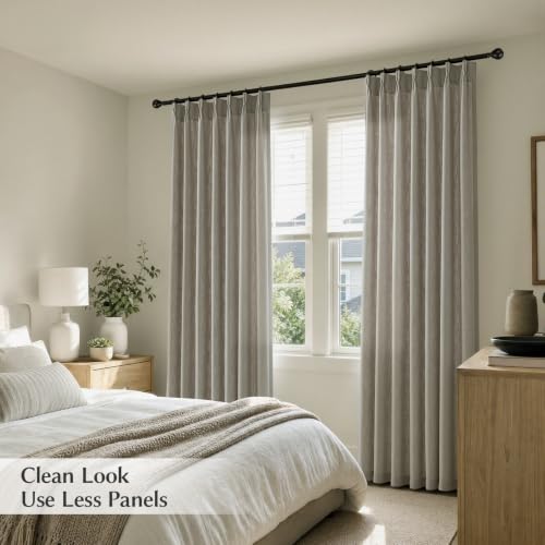 Semi Sheer Pinch Pleated Linen Curtains for Living Room 90 Inches, Taupe - color: Taupe, size: 40"W x 90"L (Pack of 2)