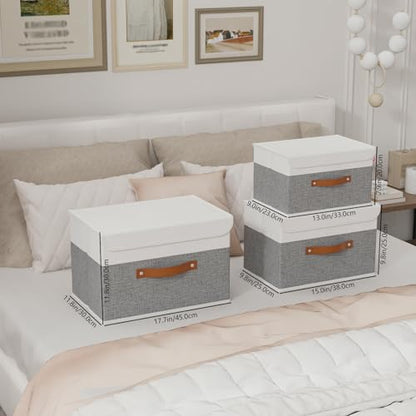 Yawinhe Collapsible Storage Bins,White/Grey,13.0x9.0x7.9in,1-Pack - color: White/Grey, size: M/(1 Pack)