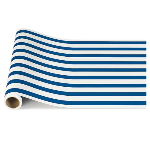 AmazingSpark Striped Table Runner Roll,Navy Blue,25' Long X 16" Wide - color: Navy Blue, size: 25' Long X 16" Wide