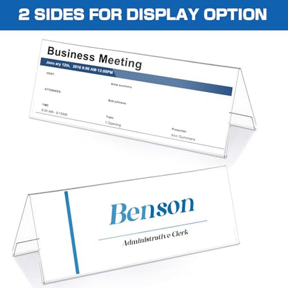 30 Pieces Acrylic Name Plate for Desk, 8.54'' x 3'' Name Tent for Meeting - size: 8.54'' X 3''