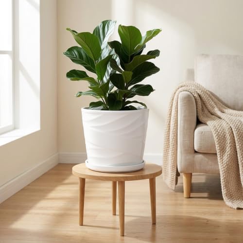 8 Inch Ceramic Plant Pot, White - color: Pure White, size: 8 Inch-1 Pack