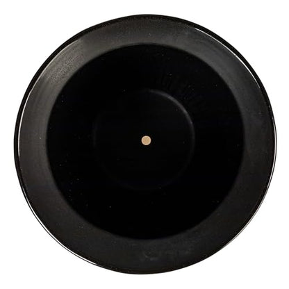Creative Co-Op Embossed Textured Stoneware Planter, Matte Black - color: Matte Black
