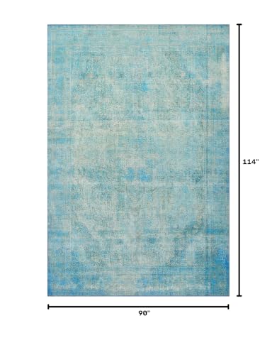 Loloi Loren Aqua 7'-6" x 9'-6" Area Rug - color: Aqua, size: 7'6" x 9'6" (Rectangular)