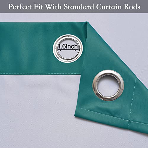 SimpleHome Teal to Grey White Ombre Room Darkening Curtains 63 Inch - color: Teal to Grayish White, size: 42"W x 63"L (Pack of 2)