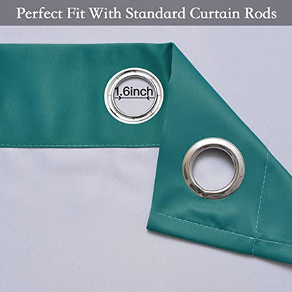 SimpleHome Teal to Grey White Ombre Room Darkening Curtains 63 Inch - color: Teal to Grayish White, size: 42"W x 63"L (Pack of 2)