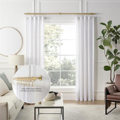 Cambria Designer 1-3/8" Brushed Gold Quiet Glide Curtain Rings 18 Pack - color: Brushed Gold, size: Small 1-3/8 in