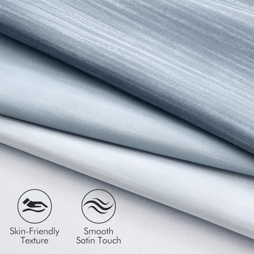 MIULEE Chambray Blue and Greyish White Ombre Blackout Curtains 52Wx54L - color: Chambray Blue and Greyish White, size: 52"W x 54"L (Pack of 2)
