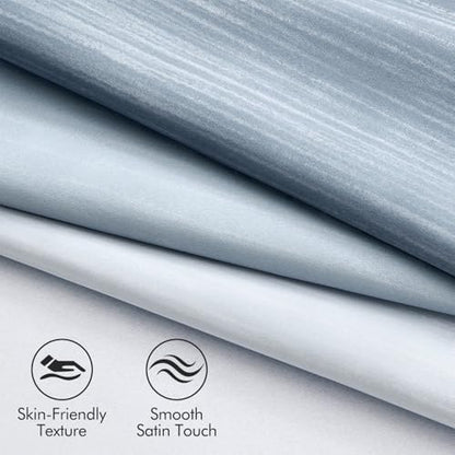 MIULEE Chambray Blue and Greyish White Ombre Blackout Curtains 52Wx72L - color: Chambray Blue and Greyish White, size: 52"W x 72"L (Pack of 2)