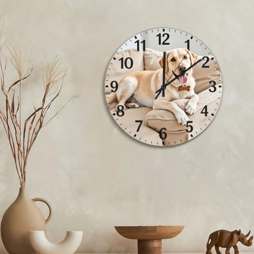 Labrador Retriever Wall Clock Yellow Lab Dog Wooden Wall Clock - color: Style-5, size: 15 inch