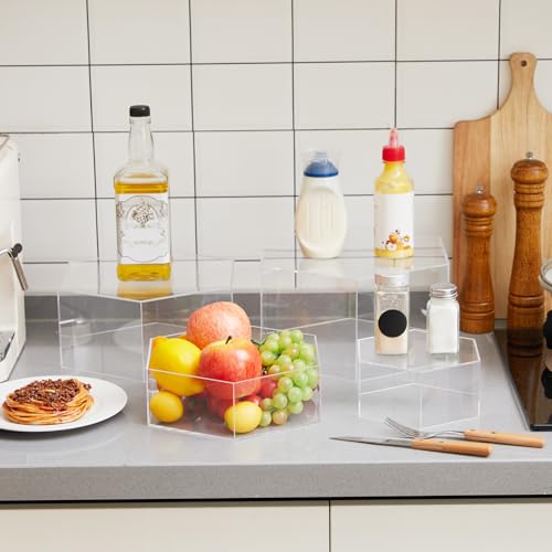 Leinuosen 7 Pcs Large Acrylic Buffet Risers, 6-12" Hexagonal, Clear - color: Clear, size: 6" to 12", style: Hexagonal