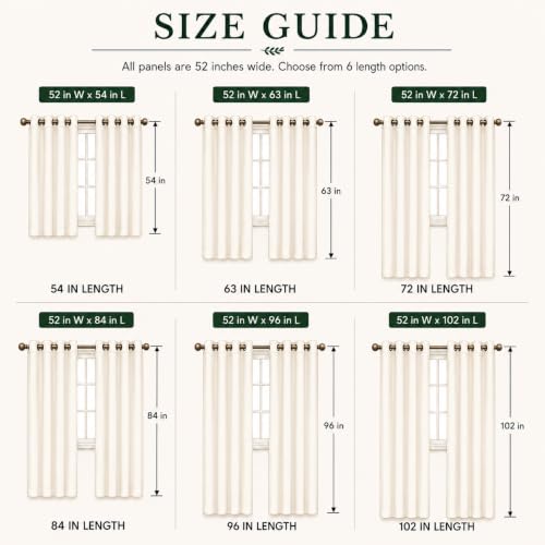 Sage Green Leaf Blackout Curtains 54 Inch Length - color: Sage Green Leaf, size: 52"W x 54"L (Pack of 2)