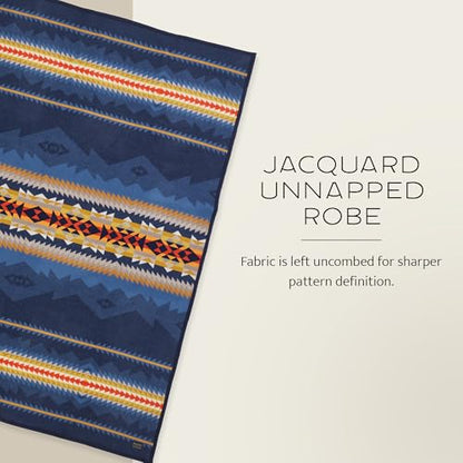 Pendleton Jacquard Unnapped Twin Blanket, 64 x 80 in, Heirloom Virgin Wool - color: Cascadia, size: Twin (64" x 80")