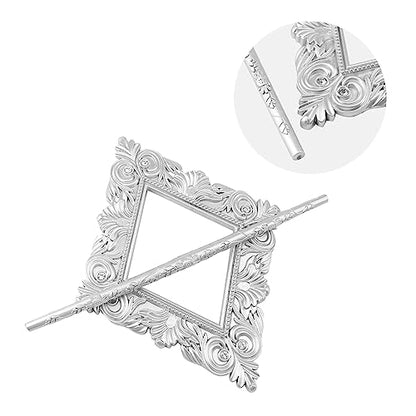 2 Pack Silver Rhombus Curtain Tiebacks, Square Drapery Holdbacks - style: 8 Crystals Silver