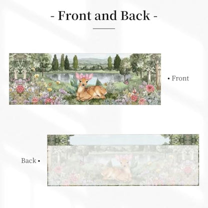 Floral Deer Curtain Valance 54x18 Inches Window Treatment Rod Pocket Valance for Kitchen Bathroom Bedroom - color: Floral Deer