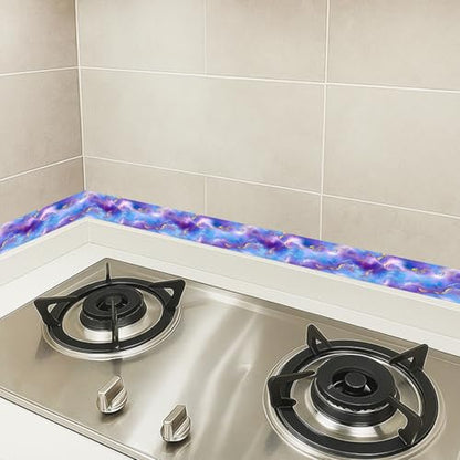 HOMETITUTE Peel and Stick Wallpaper Border 4x196in Purple Marble Pattern - color: blue-violet