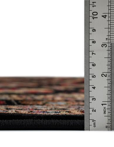 Rugs.com Bokhara Collection Rug – 2x3 Black Medium-Pile Rug Perfect for Entryways, Kitchens, Breakfast Nooks, Accent Pieces - color: Black, size: 2' x 3'