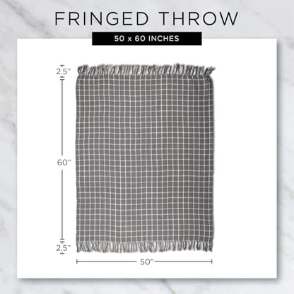DII Rustic Farmhouse Double Diamond Woven Throw, 50x60, Stone - color: Stone, size: 50x60"