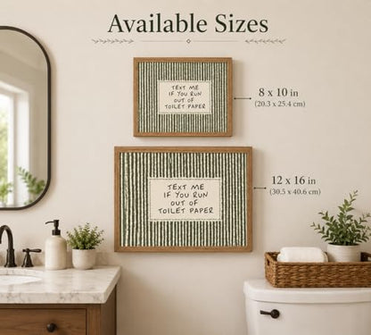 Framed Bathroom Quotes Art, Text Me If You Run Out of Toilet Paper, 8x10in - color: Text Me, size: 8x10in