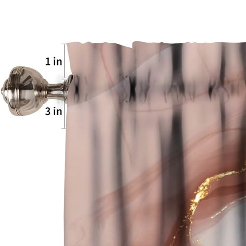 Pink Marble Window Valance, Modern Abstract Marble Luxury Gold Elegant Luxury Texture Print Blackout Short Window Treatment for Girls Bedroom Living Room Cafe, 54x18inch - color: Marble-21