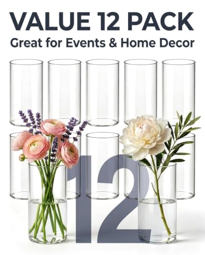 12Pcs Borosilicate Glass Vases for Centerpieces.