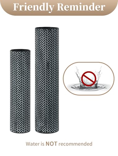 Sziqiqi Black Tall Floor Vase, Metal Floor Standing with Woven Texture - color: Black