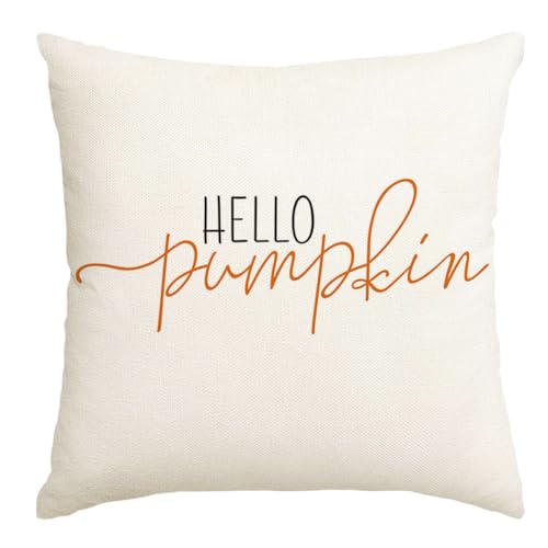 RABUSOFA Fall Pillow Covers 16x16 Pumpkin Decor Fall Decorations for Home - color: White, size: 16" x 16" (Pack of 1)