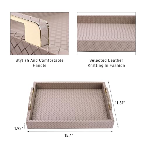 Faux Leather Serving Tray, Cinnamon Pink, 16" x 12" - color: Cinnamon Pink