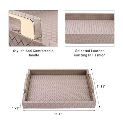 Faux Leather Serving Tray, Cinnamon Pink, 16" x 12" - color: Cinnamon Pink