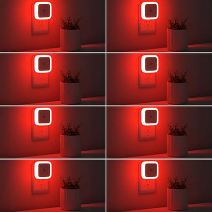 Sujeet Night Light, Night Lights Plug into Wall 8-Pack, Nightlight Plug in Night Light, Dusk to Dawn Night Lamp Led (Red) - color: Red