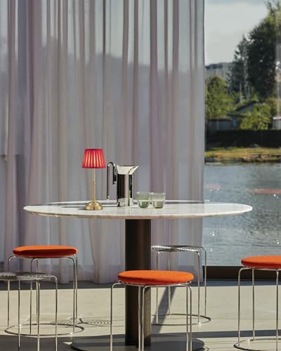 KDG Gold Cordless LED Table Lamps Set of 2, Red Fabric Shade Desk Lamps - color: Gold + Red Lampshade (2 Pack)