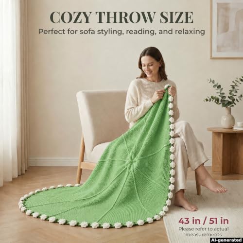 Camellia Crochet Flower Bouquet Blanket, Handmade Knitted Throw Blanket - color: Camellia, size: Large