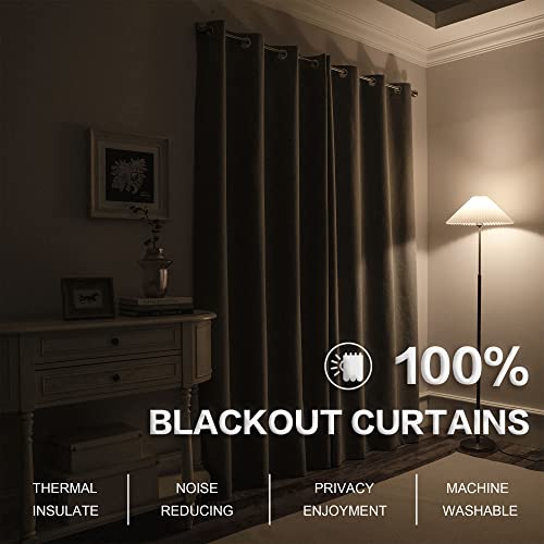 KEQIAOSUOCAI 72 Inch Length Linen Blackout Curtains -100% Sun Blocking Energy Saving Thermal Insulated Modern Country Curtain Drapes for Bedroom/Living Room (Stone,2 Panels,W 52 x L 72 Inches Long) - color: Stone, size: 52"W x 72"L (Pack of 2)