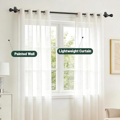 USFOOK Black Curtain Rods No Drilling for Windows 48 to 84, 2 Pack - color: Black, size: 32-86"(2 pack)