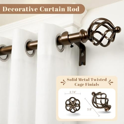 1" Farmhouse Heavy Duty Curtain Rods for Window,Adjust 66-120",Bronze - color: Antique Bronze, size: 66-120 Inch & 1 Pack