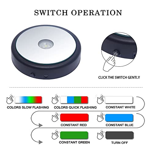LED Multimodal Multicolor Light Base balckLighted Stand for Crystal Art Display Round Stand - color: B-multi-mode Black Base