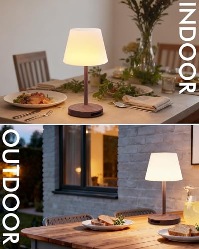 SAIWEYA Outdoor Waterproof Shower Lamp, 5200mAh Rechargeable Bathroom Lamp - color: Dark Walnut, size: 5200mAh