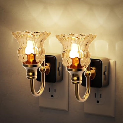 JandCase Night Light, Floral Night Lights Plug into Wall 2 Pack - color: Pineapple Flower
