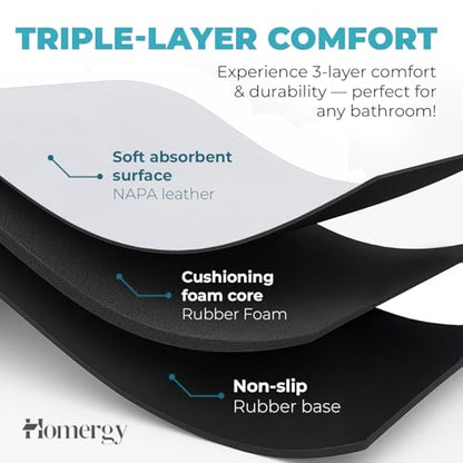 Homergy Bath Mat for Bathroom Non Slip, Quick Dry, 18x28 in, White - color: White, size: 18" x 28"