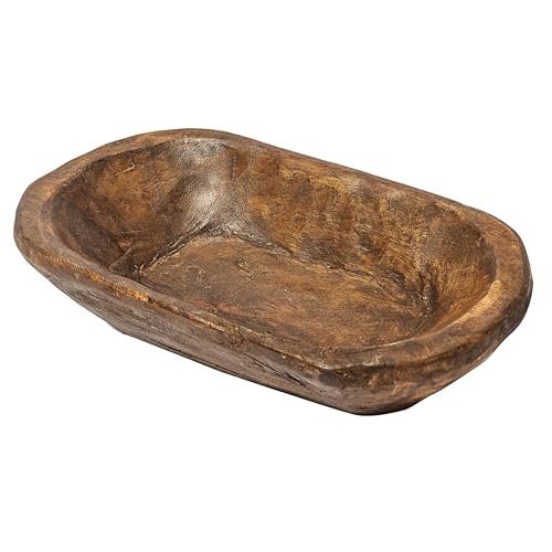 Decorative Bowl Home Decor Approx 10 Inch, Hand Crafted Spanish Oak - size: 10 inch oval