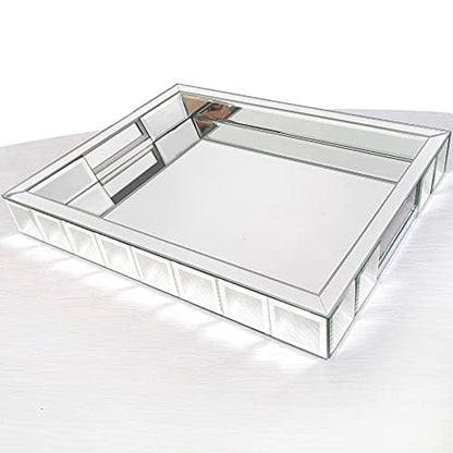 Wocred Perfume Tray,Super Gorgeous Vanity Tray with Handles,Jewelry Organizer Decorative Tray for Dresser,Coffee Table,Bedroom Ottoman(11”x15”x2”) - size: 15" x 11" x 2"