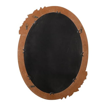 Rustic Oval Mirror 30 x 23 inch, Handmade Distressed White