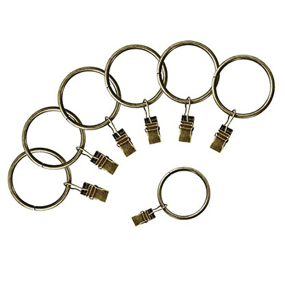 Lansian 44 Pack Curtain Rings with Clips Hooks 1.26 in Diameter Rustproof - color: Antique Brass, size: 1.26"Inner Dia, 44Pack