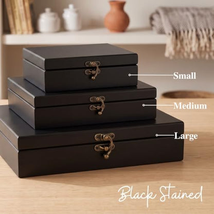 WE Games Old World Wooden Keepsake Box - color: Black Stained, size: Small