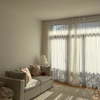 TWOPAGES Natural Pinch Pleated Sheer Curtains, 52" W x 84" L, 2 Panels - color: Natural, size: 52"W x 84"L (Pack of 2)
