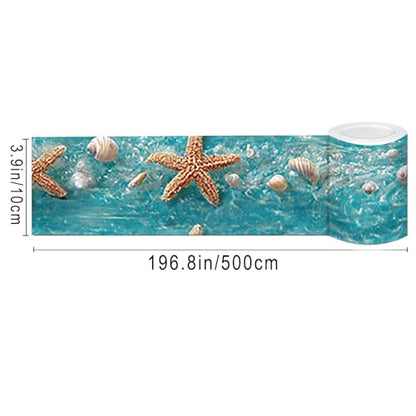 IVN Wallpaper Border Peel and Stick Wall Ocean Starfish Shell 4x196 Inch - color: Ocean Starfish Shell
