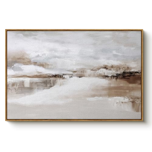 Bzstyleart Large Framed Vintage Wall Art, Hazy Waters, 36 x 24 Inch - color: Hazy Water, size: 36"L x 24"W