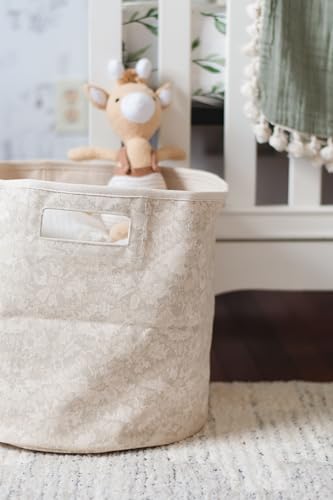 Crane Baby Willow 100% Cotton Storage Bin, 13" x 12", Storage Bin For Nursery, Batik Design - size: 13 x 12 Inches, style: Willow