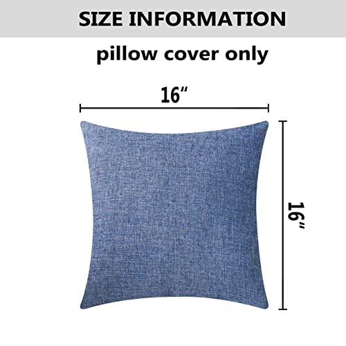Home Brilliant 16x16 Pillow Covers Square Pillowcases Accent Pillow Covers for Bedroom, 16 inches, Set of 2, Navy Blue - color: Navy Blue, size: 16" x 16" (Pack of 2)