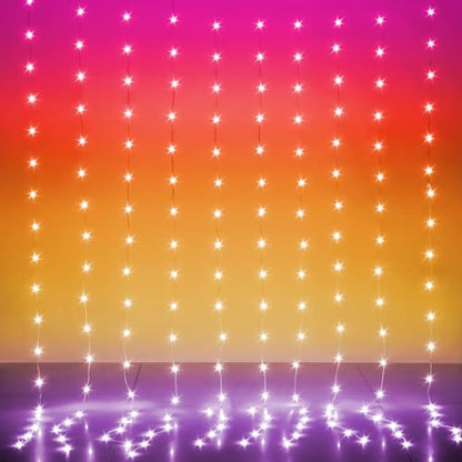 LED Curtain Lights 10ft x 8ft, 240 RGB Color Changing Fairy Lights - size: 240-LED RGB 10ft x 8ft